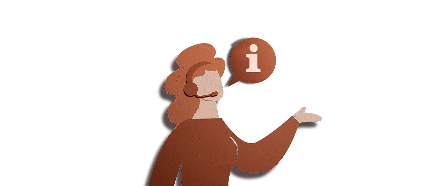 ilustração de background de Defesa do consumidor e ordem econômica na cor marrom composta pessoa com headfone e ícone de telefone ícone de  “i” no balão de fala.